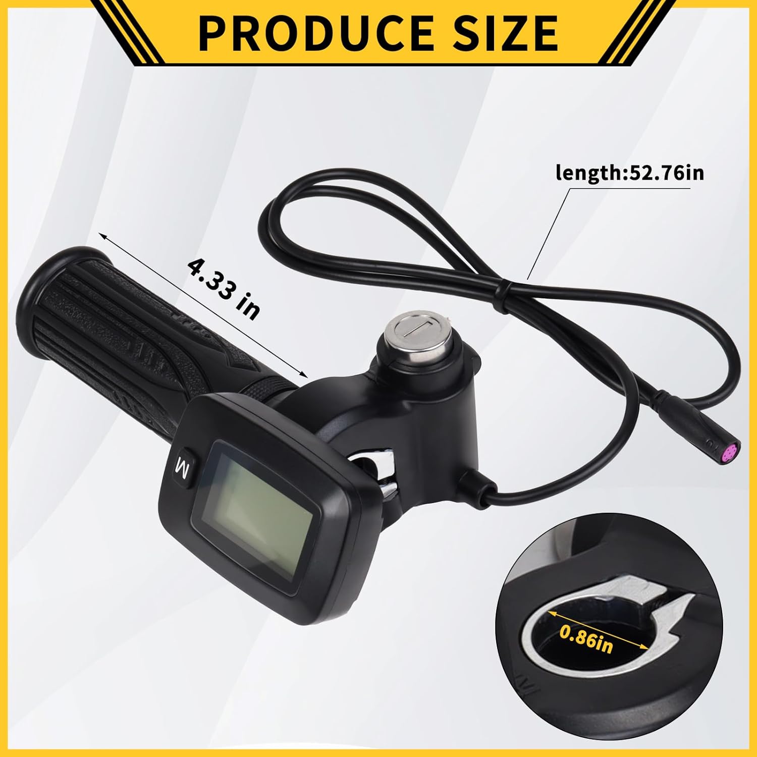 Ebike Speedometer Throttle,with M Button Version Integrated Display Throttle