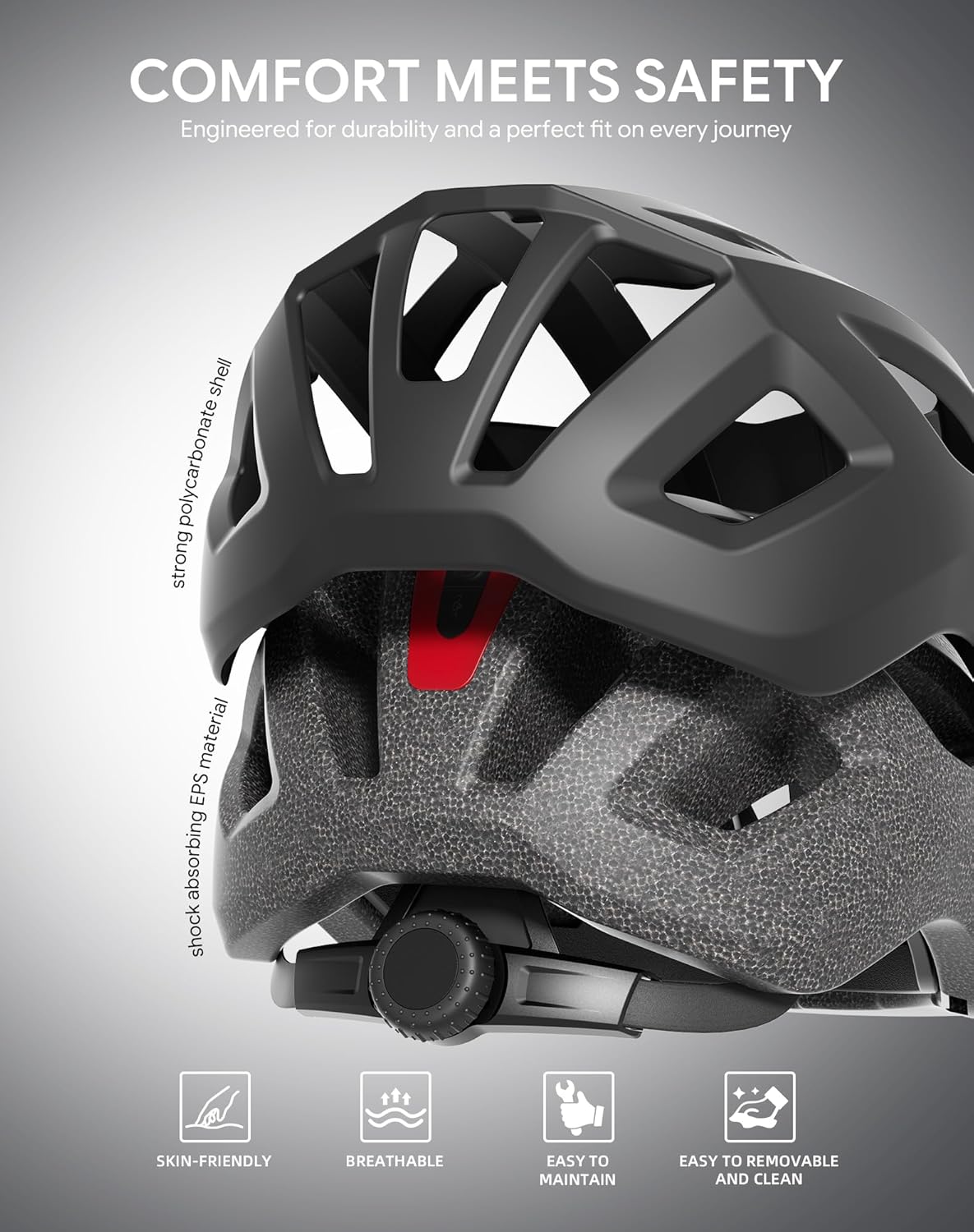 Bike Helmet for Adults, Lightweight Mountain Bicycle Helmet with USB