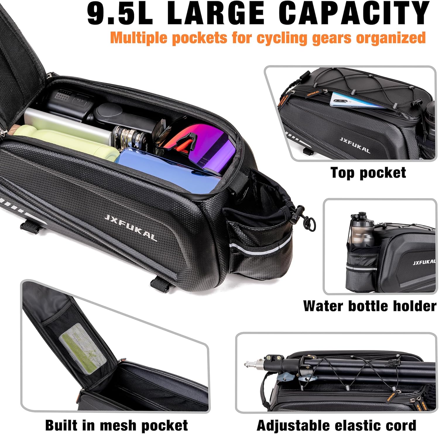 Bags for Bicycle Rear rack - 9.5L/17L/40L Hard Shell Waterproof